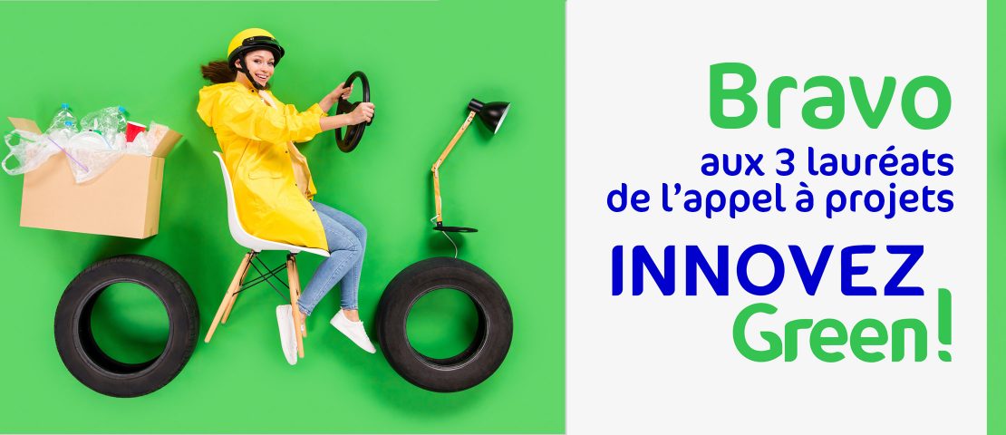 Visuel Bravo aux 3 lauréats de l&rsquo;appel à projets Innovez Green&nbsp;!