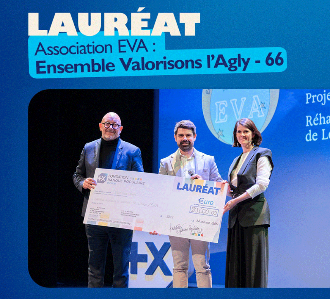 Visuel La Fondation Banque Populaire du Sud reverse 20 000 € à l&rsquo;association EVA